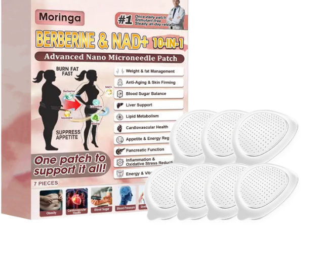 🌿 Moringa BERBERINE & NAD+ 10-IN-1 Daily Wellness Patch ✨ Metabolism, Craving & Waistline Support-TY