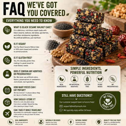 Black Sesame Walnut Cake | Traditional Fiber-Rich Wellness Snack-Rush