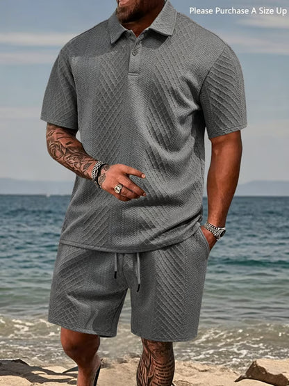 🌴 Men's Summer Polo & Shorts Set-TOP1
