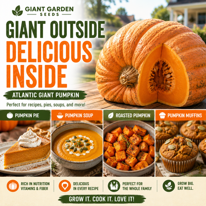 Atlantic Giant Pumpkin Seeds – Grow Massive Backyard Pumpkins for Halloween, Family Fun & Giant Harvests-Rush