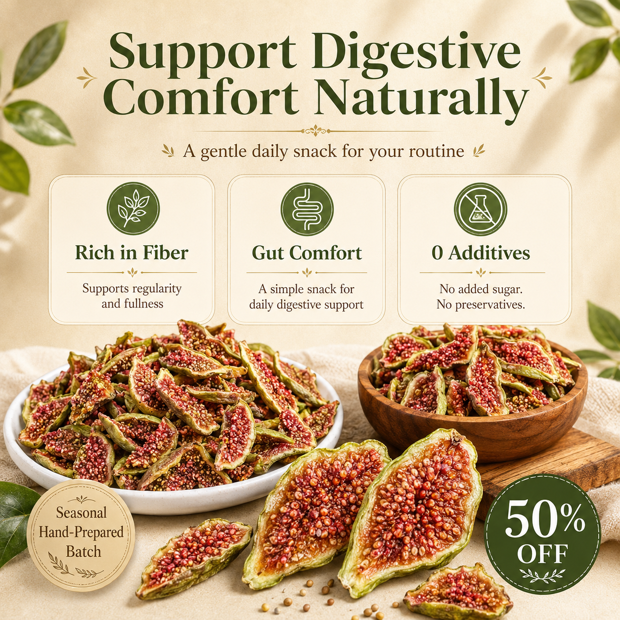 🌿Premium Emerald Dried Figs | 100% Sun-Dried Superfood ☀️ -TOP1