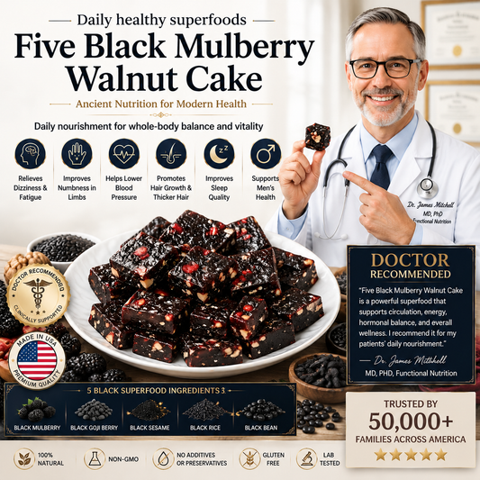 🌿 Natural Mulberry Walnut Black Grain Pastry | Healthy Daily Nutrition Snack-TY