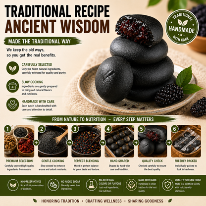 Five Black Mulberry Purple Rice Cake | Traditional Plant-Based Superfood Snack-Rush