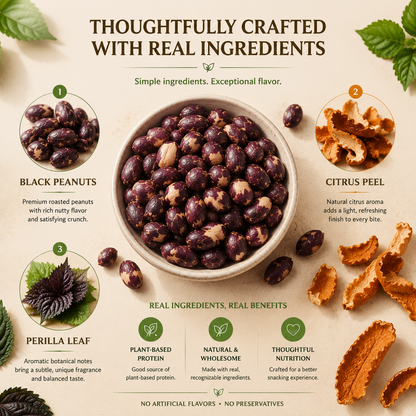 🌿 Super Black Peanuts🥜-✨ A Naturally Crunchy Plant-Based Snack with Citrus Flavor 🍊-TY