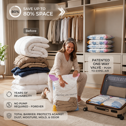 50K+ Sold!🧳No-Pump Vacuum StorageCompression Bags-HG