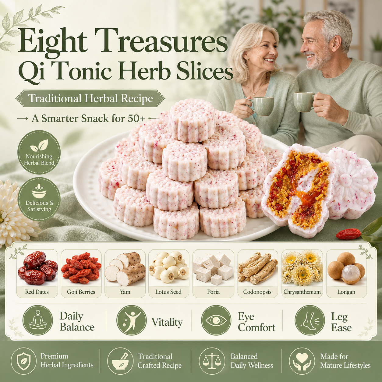 ✨ More Energy. Clearer Focus. Easier Days. Eight Treasures Qi Tonic Herb Slices-TOP1