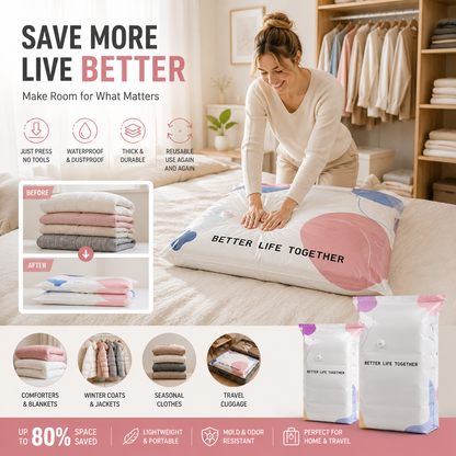 50K+ Sold!🧳No-Pump Vacuum StorageCompression Bags-HG