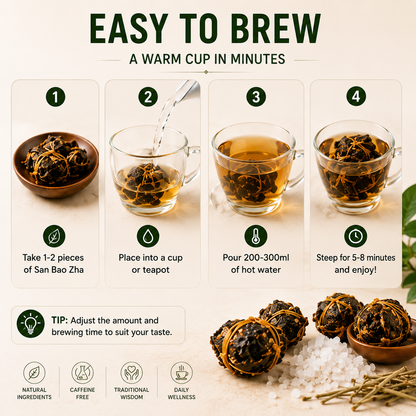 San Bao Zha – Tangerine Peel, Olive & He Gan Cao Herbal Drink-Rush