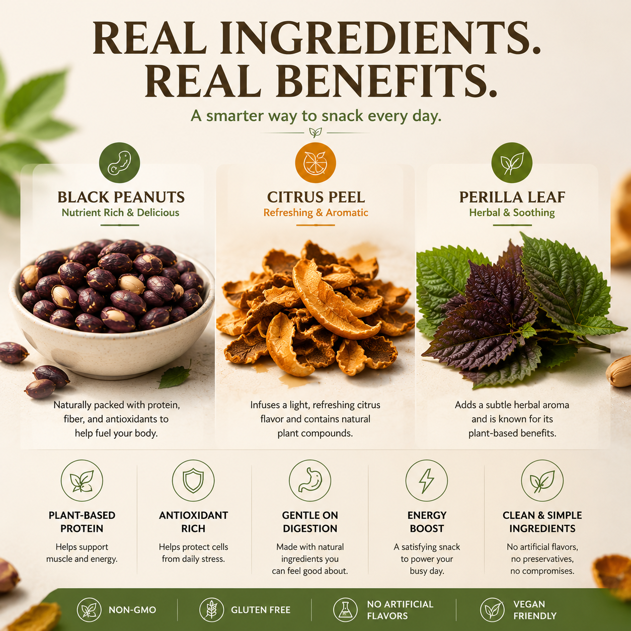 🌿 Super Black Peanuts🥜-✨ A Naturally Crunchy Plant-Based Snack with Citrus Flavor 🍊-TY