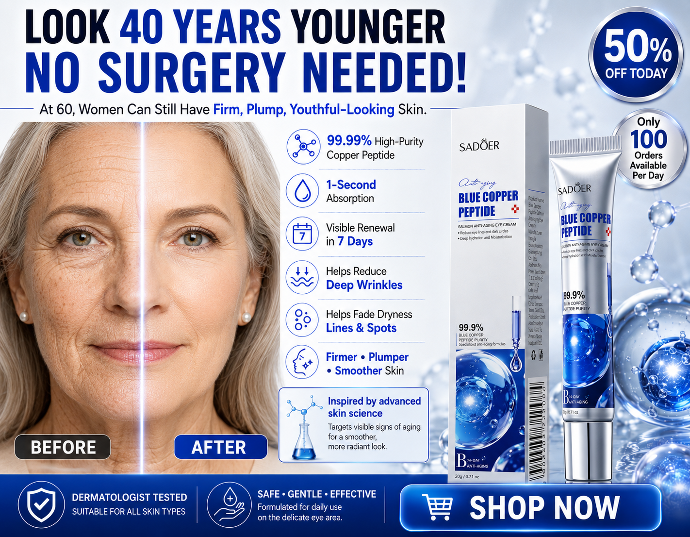 ✨ SADOER Blue Copper Peptide Anti-Aging Cream-TOP1