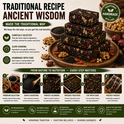 Black Sesame Walnut Cake | Traditional Fiber-Rich Wellness Snack-Rush