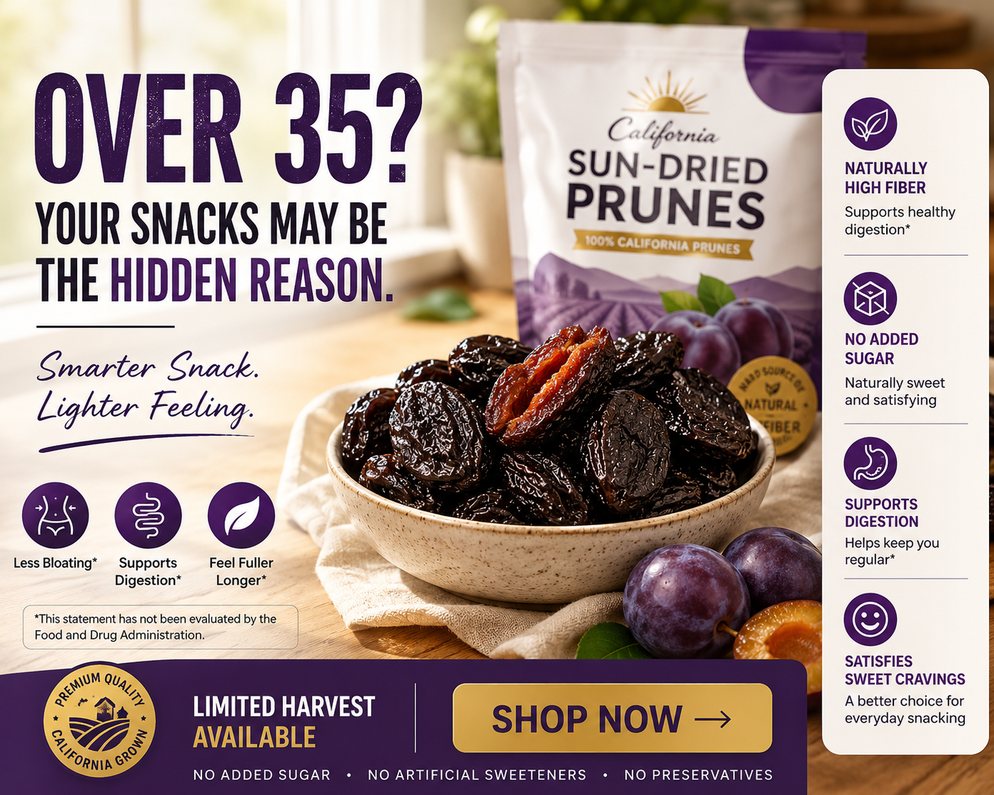 California Sun-Dried Prunes 🌟 The 24-Hour Metabolism Reset 🌟-TOP1