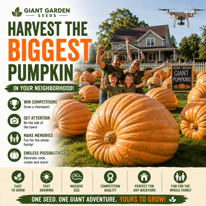 Atlantic Giant Pumpkin Seeds – Grow Massive Backyard Pumpkins for Halloween, Family Fun & Giant Harvests-Rush