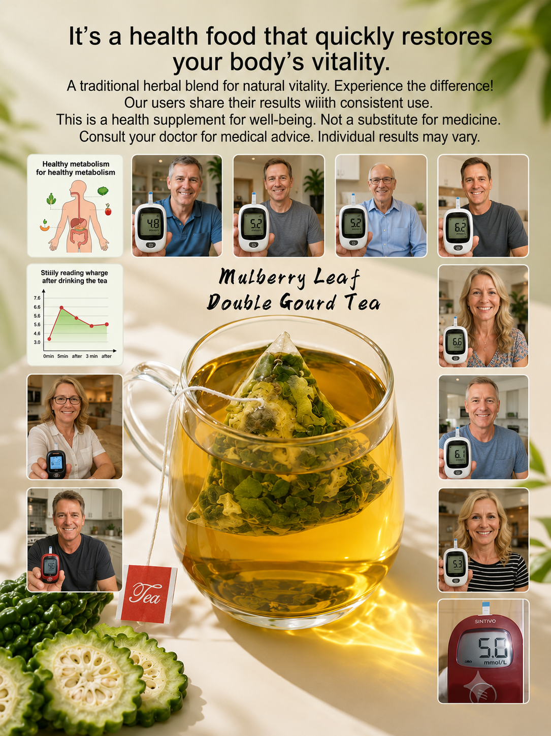 Mulberry Leaf Double Melon Tea - Natural Health Beverage 🍃🍵-HG