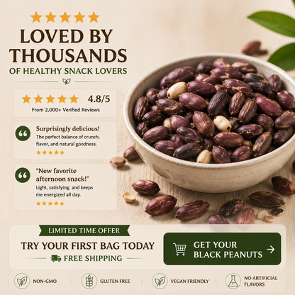 🌿 Super Black Peanuts🥜-✨ A Naturally Crunchy Plant-Based Snack with Citrus Flavor 🍊-TY