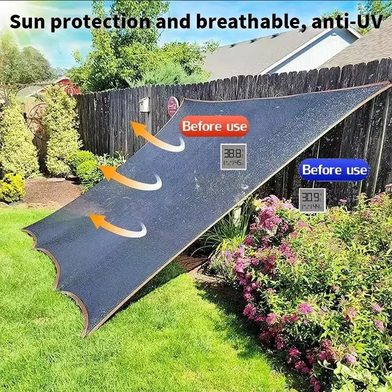🏆90% Blackout Cloth (Black) -  UV- Resistant Shade Net with Reinforced Rivets-HG