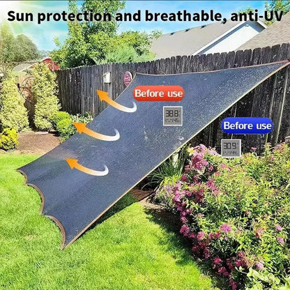 🏆90% Blackout Cloth (Black) -  UV- Resistant Shade Net with Reinforced Rivets-HG