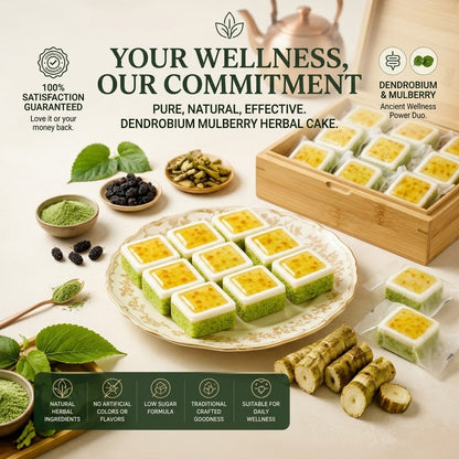 🌱 Dendrobium Mulberry Herbal Cake💚 |✨ Traditional Botanical Snack Crafted for Your Everyday Wellness Routine 🍃-TY