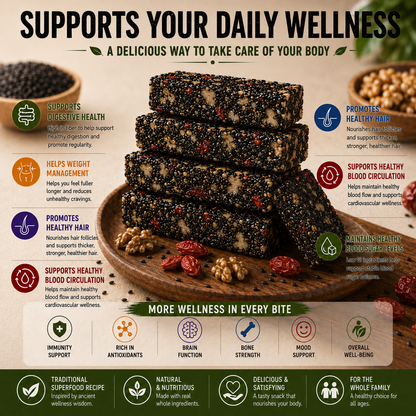 Black Sesame Walnut Cake | Traditional Fiber-Rich Wellness Snack-Rush
