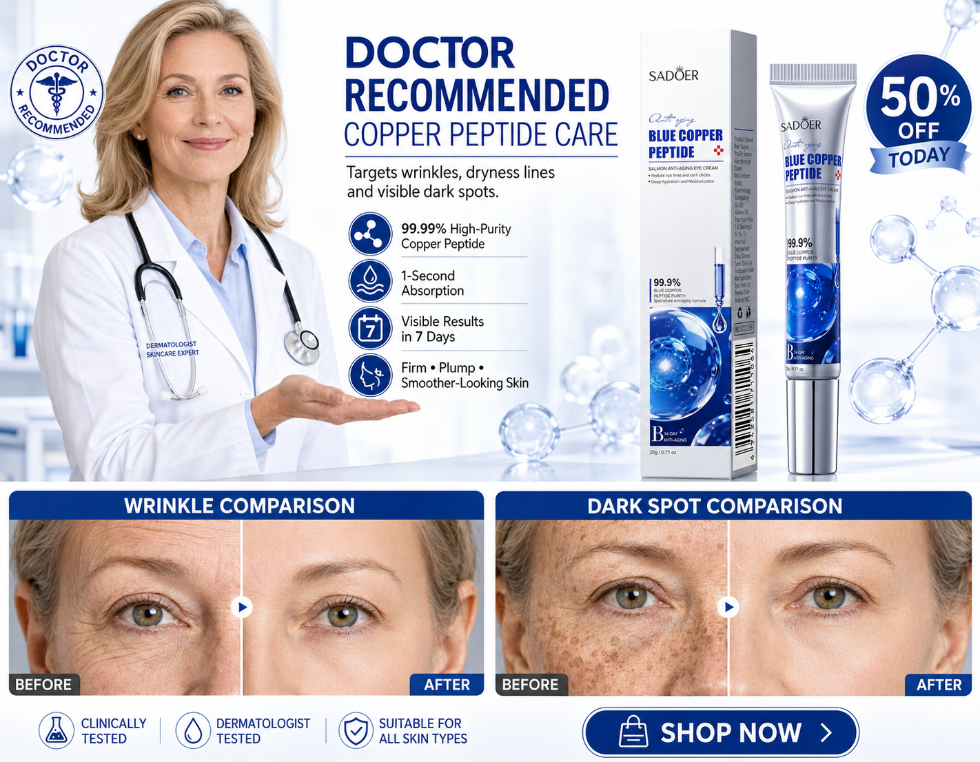 ✨ SADOER Blue Copper Peptide Anti-Aging Cream-TOP1