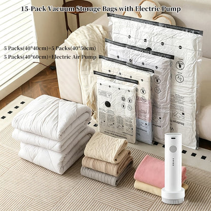 Cordless Travel Vacuum Storage Compression Bag Set-Rush