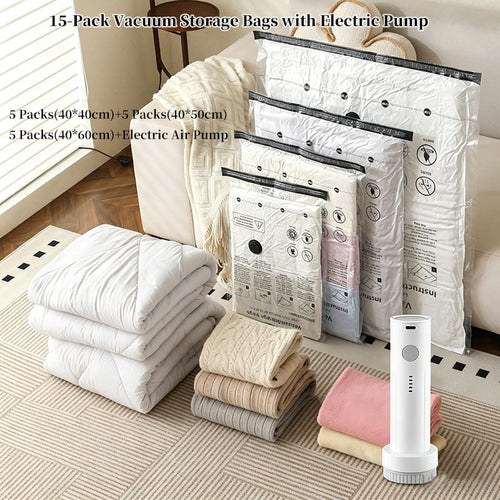 Cordless Travel Vacuum Storage Compression Bag Set-Rush