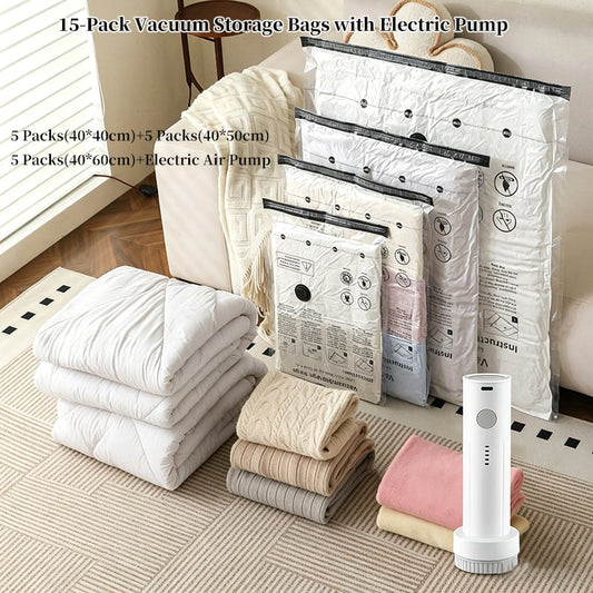 Cordless Travel Vacuum Storage Compression Bag Set-Rush