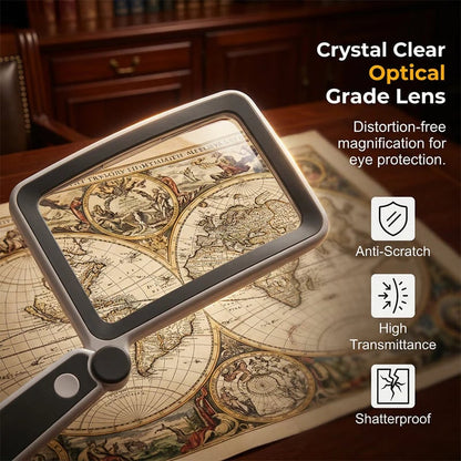 Folding Handheld Magnifying Glass with Light for Reading-Rush