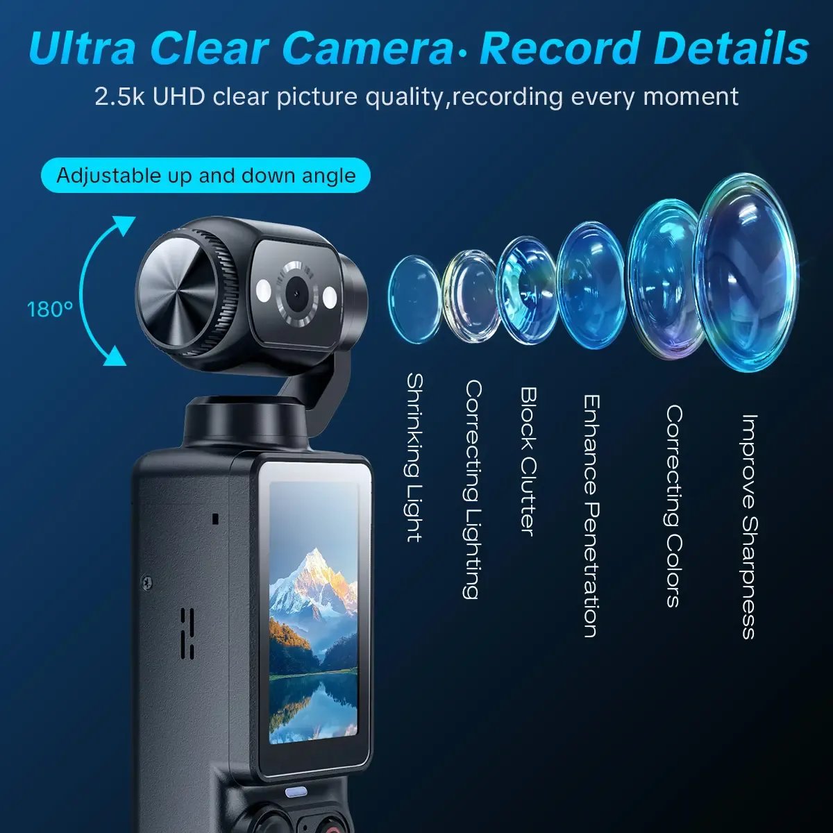 🎥 Upgraded Vlogging Camera – 180° Rotating Lens, Full-Body Video Recorder for Travel, Daily Life & Content Creation-Rush