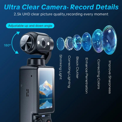 🎥 Upgraded Vlogging Camera – 180° Rotating Lens, Full-Body Video Recorder for Travel, Daily Life & Content Creation-Rush