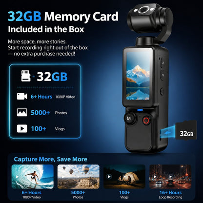 🎥 Upgraded Vlogging Camera – 180° Rotating Lens, Full-Body Video Recorder for Travel, Daily Life & Content Creation-Rush