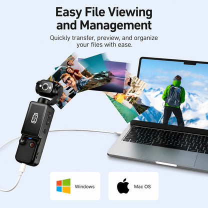 🎥 Upgraded Vlogging Camera – 180° Rotating Lens, Full-Body Video Recorder for Travel, Daily Life & Content Creation-Rush