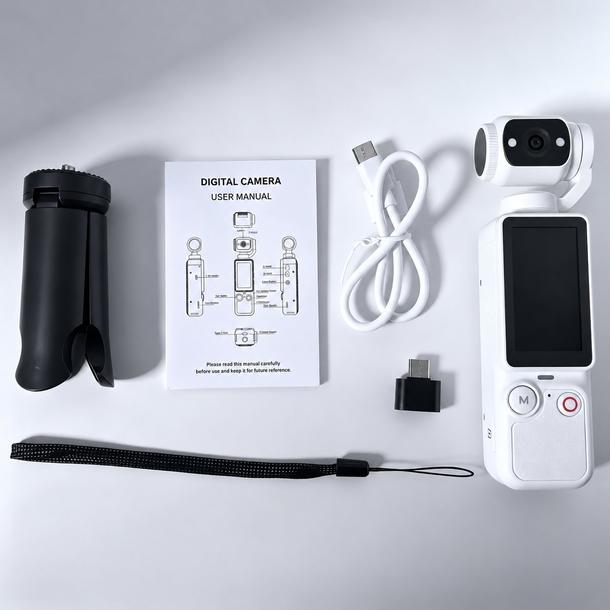 🎥 Upgraded Vlogging Camera – 180° Rotating Lens, Full-Body Video Recorder for Travel, Daily Life & Content Creation-Rush