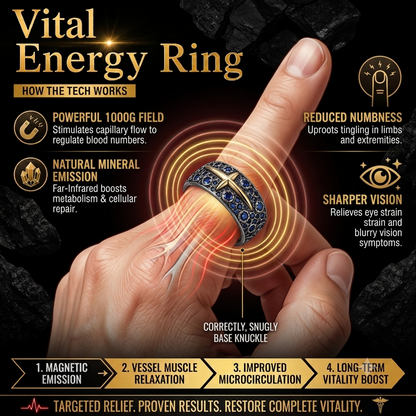 Vital Energy Ring🌠 | Natural Magnetic Therapy for Blood Pressure, Sugar & Fat Support🩸-TY