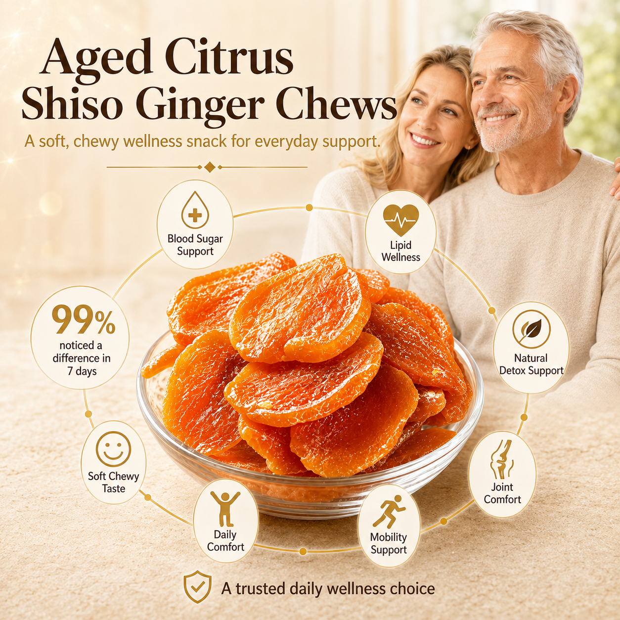 🌿 Aged Citrus Shiso Ginger Chews 🍊-✨ A Naturally Soft & Chewy Herbal Snack | Your Daily Wellness Choice🌱-TY