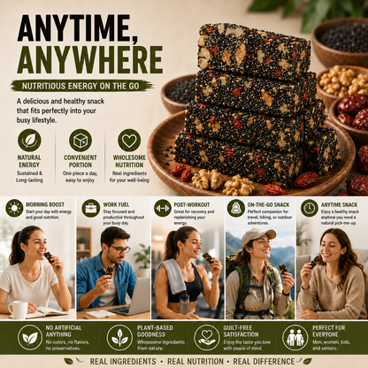 Black Sesame Walnut Cake | Traditional Fiber-Rich Wellness Snack-Rush