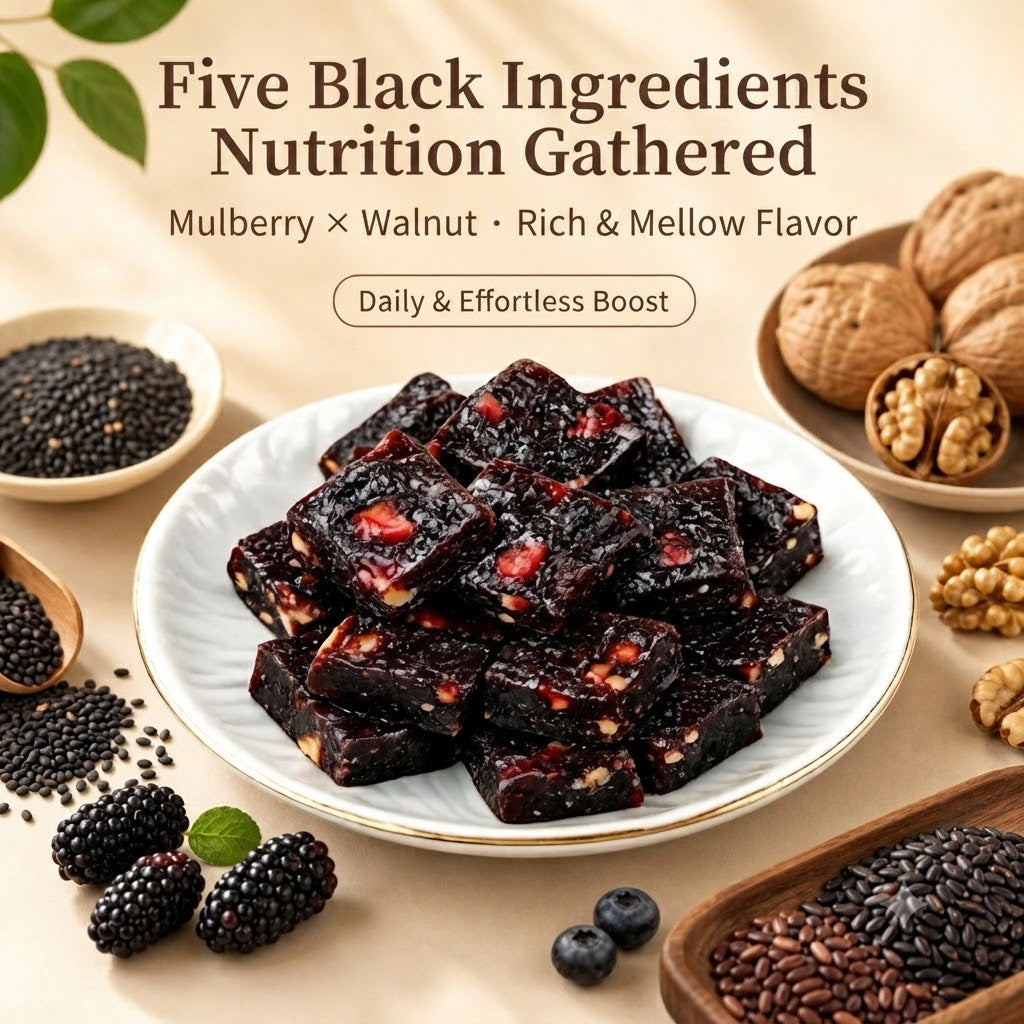 🌿 Natural Mulberry Walnut Black Grain Pastry | Healthy Daily Nutrition Snack-TY