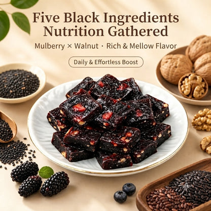🌿 Natural Mulberry Walnut Black Grain Pastry | Healthy Daily Nutrition Snack-TY