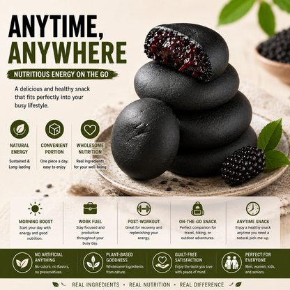 Five Black Mulberry Purple Rice Cake | Traditional Plant-Based Superfood Snack-Rush