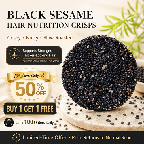 Crunch Your Way to Healthier Hair – Black Sesame Nutrition Crisps 🥣✨-TOP1