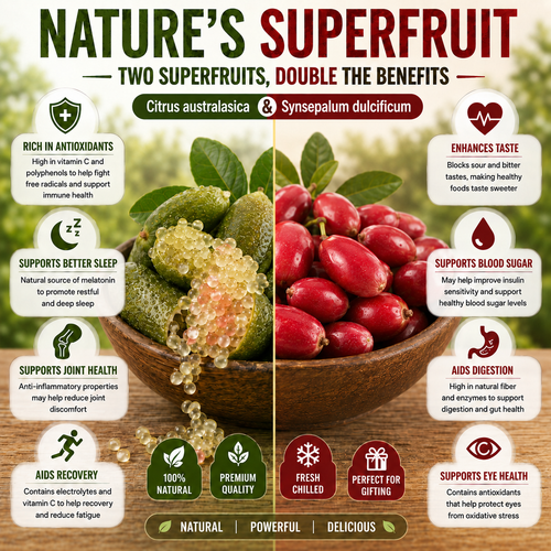 Grow Two Rare Fruits from One Garden Kit –🌿Citrus australasica🍋 & 🌱Synsepalum dulcificum🍇-Rush