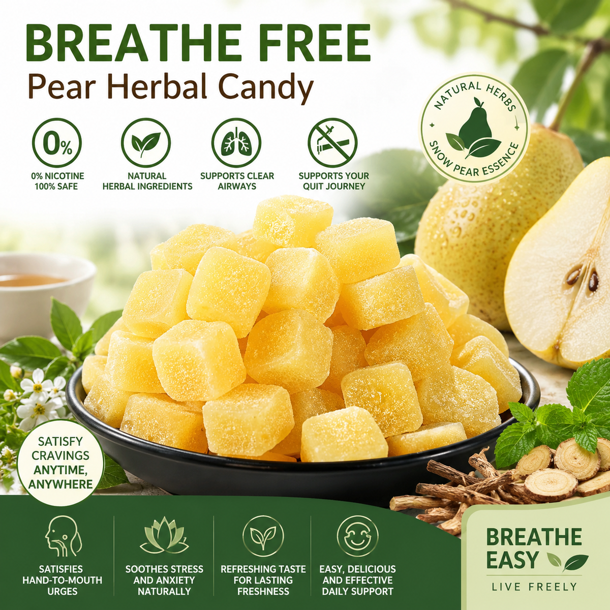 Snow Pear | Pure Respiratory Comfort & Throat Soothing Support-TOP1