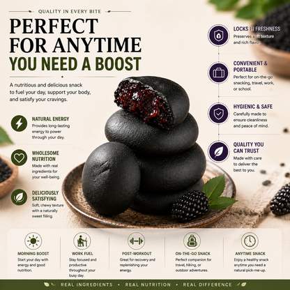 Five Black Mulberry Purple Rice Cake | Traditional Plant-Based Superfood Snack-Rush