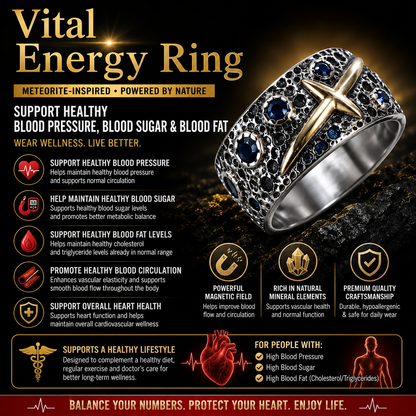 Vital Energy Ring🌠 | Natural Magnetic Therapy for Blood Pressure, Sugar & Fat Support🩸-TY