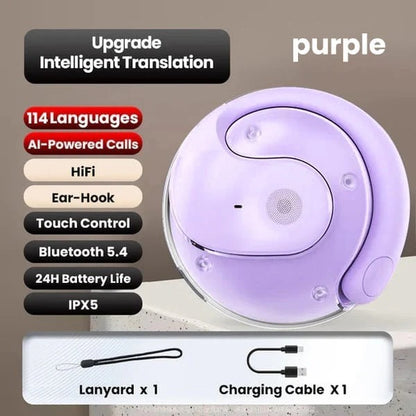 🏆AI-Powered Wireless Bluetooth 5.4 Earphones | Ultra-Clear Translation -HG