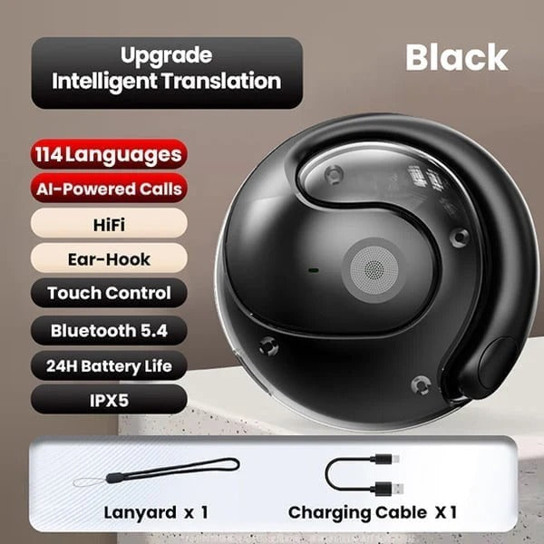 🏆AI-Powered Wireless Bluetooth 5.4 Earphones | Ultra-Clear Translation -HG
