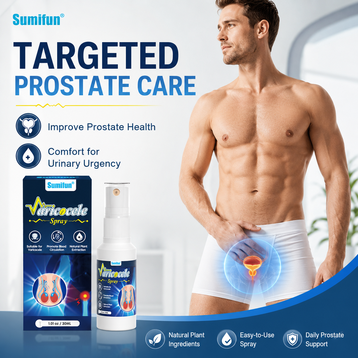 Sumifun targeted prostate care spray for adult men